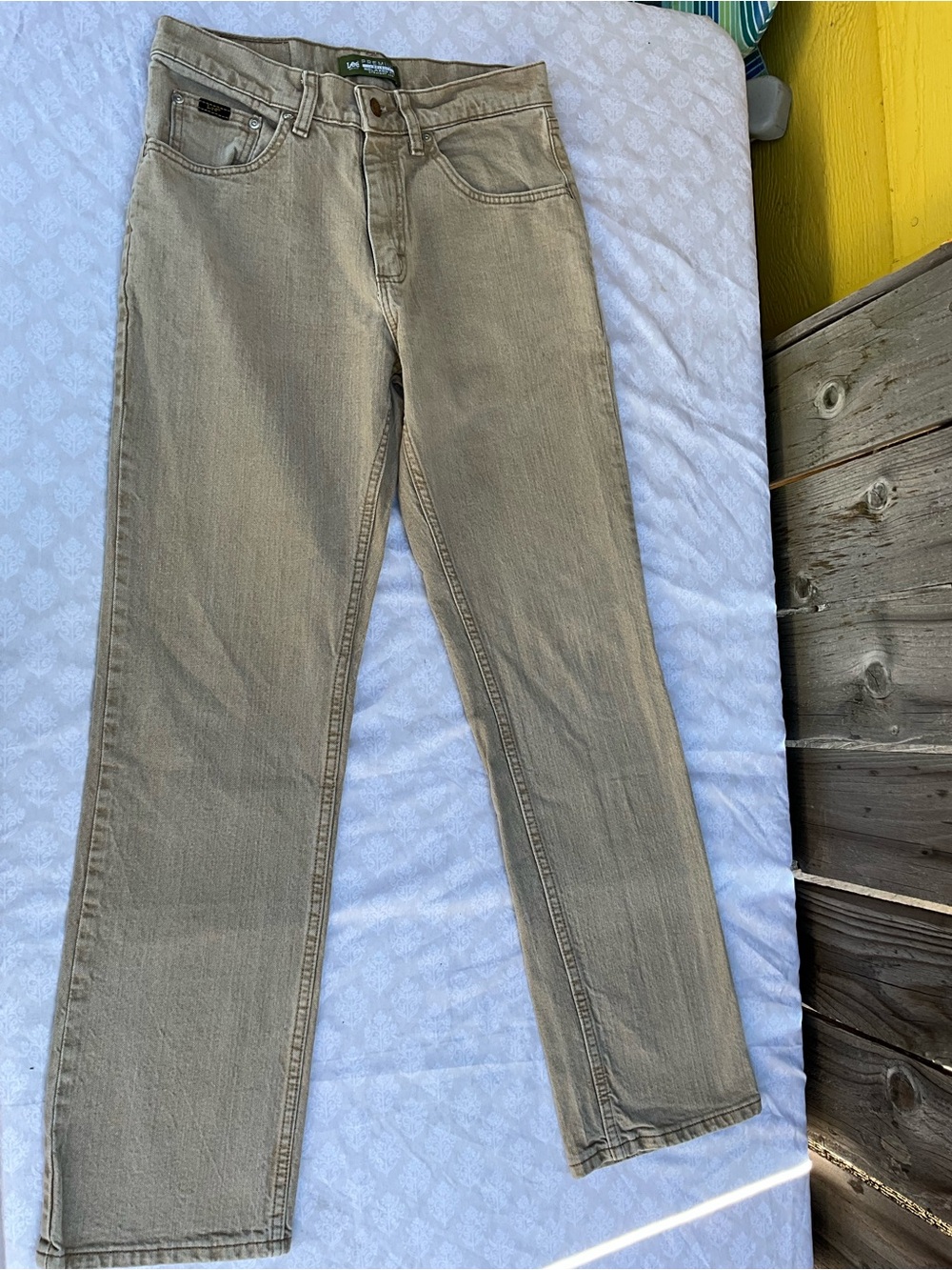 Lee Premium Select Khaki Stretch Pants Mens 30x32 Relaxed Straight Leg Tan